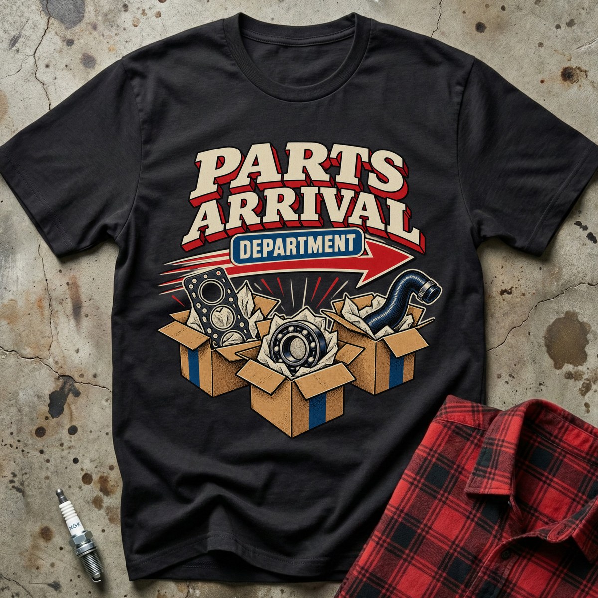 Parts Arrival Department T-Shirt - Black