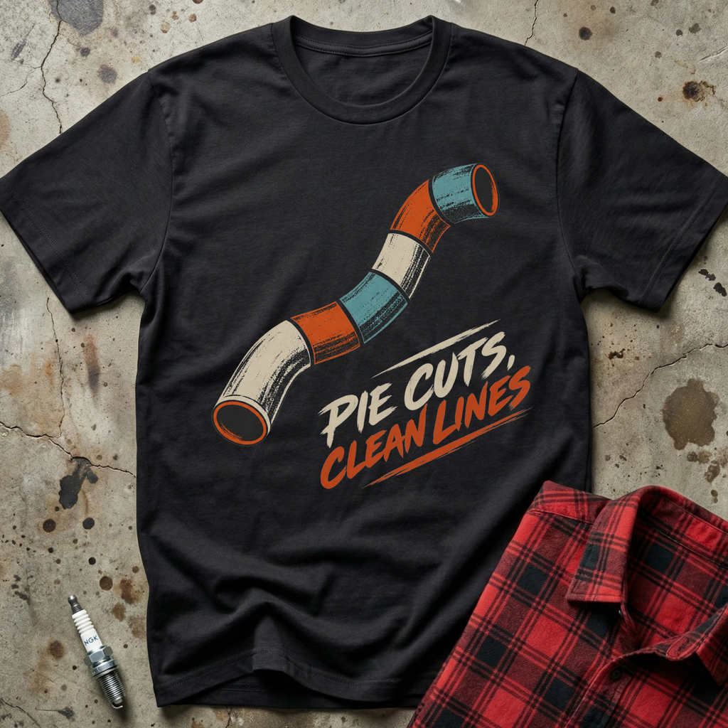 Pie Cuts Lines T-Shirt - Black