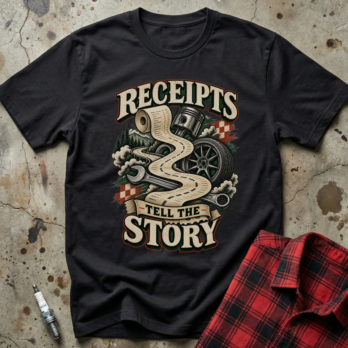Receipts Tell Story T-Shirt - Black