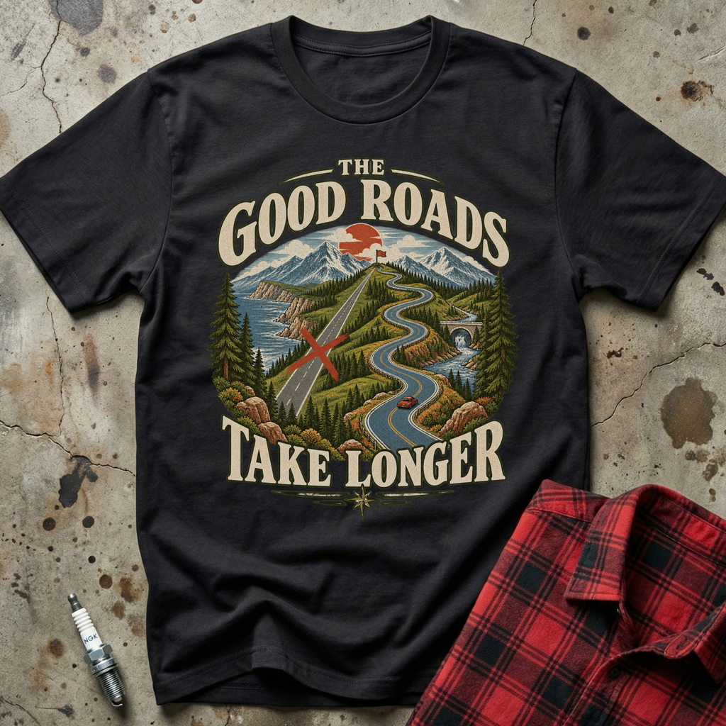 Good Roads Longer T-Shirt - Black