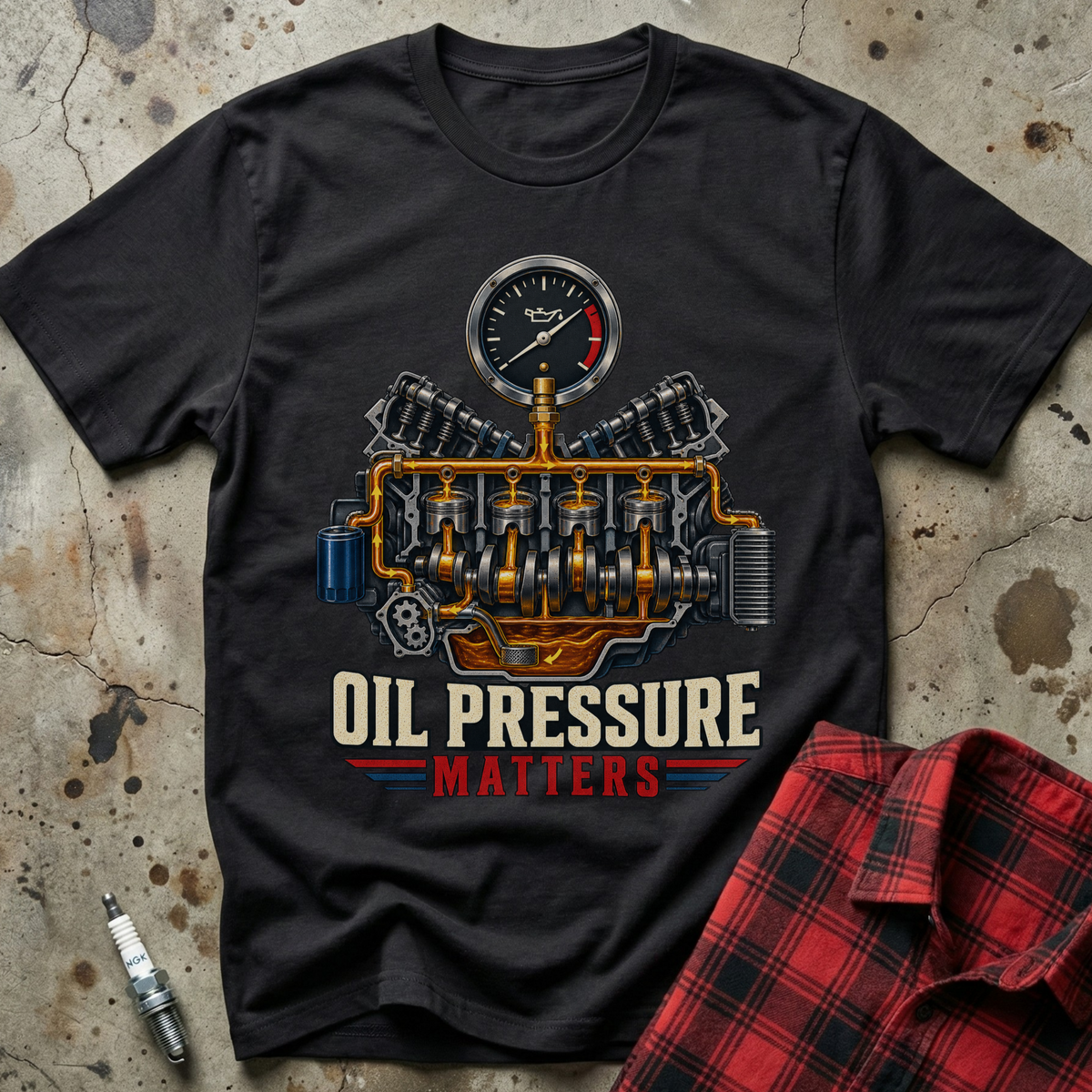 Oil Pressure Matters T-Shirt - Black
