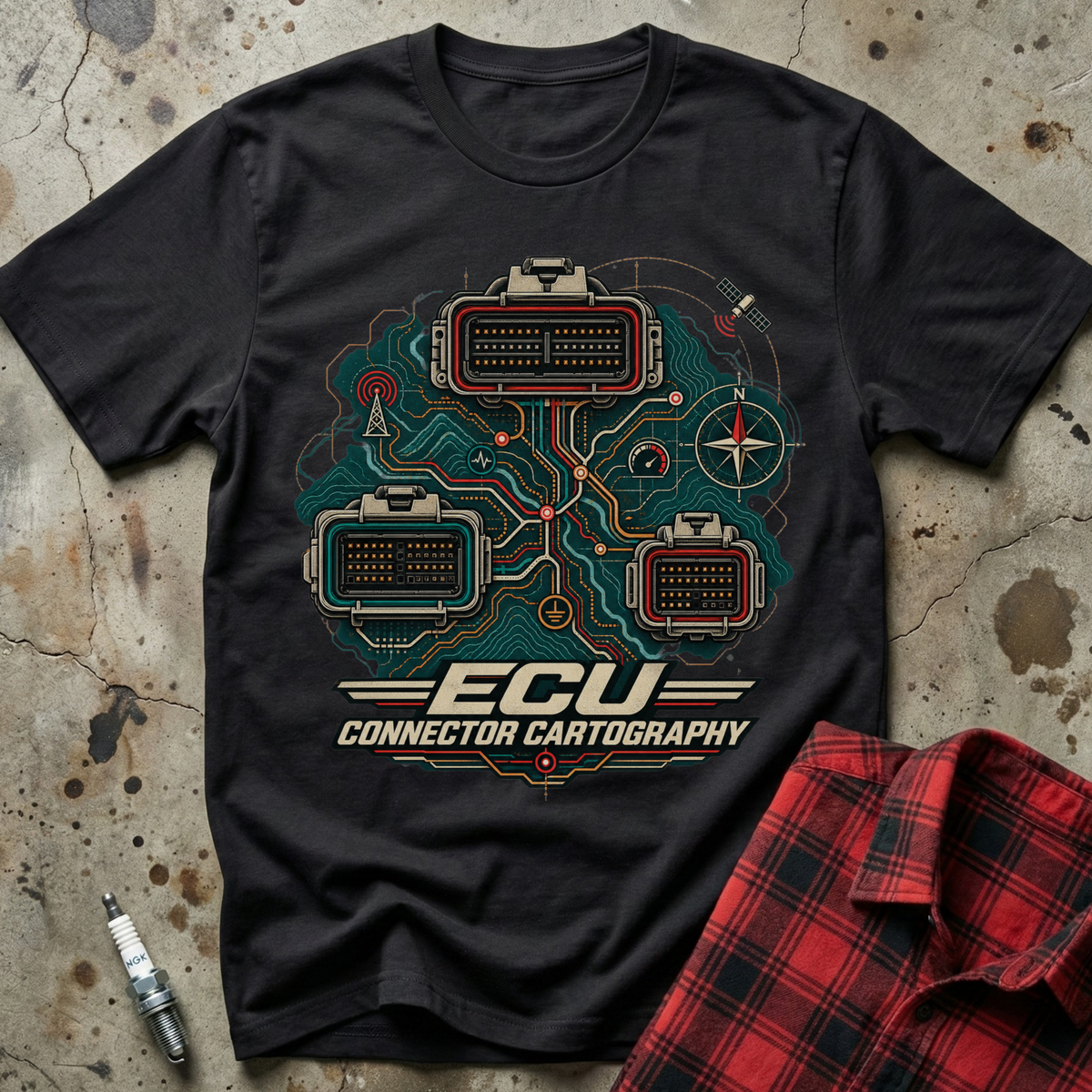 ECU Connector Map T-Shirt - Black