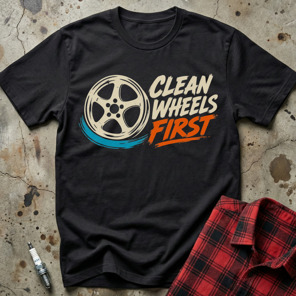 Clean Wheels First T-Shirt - Black