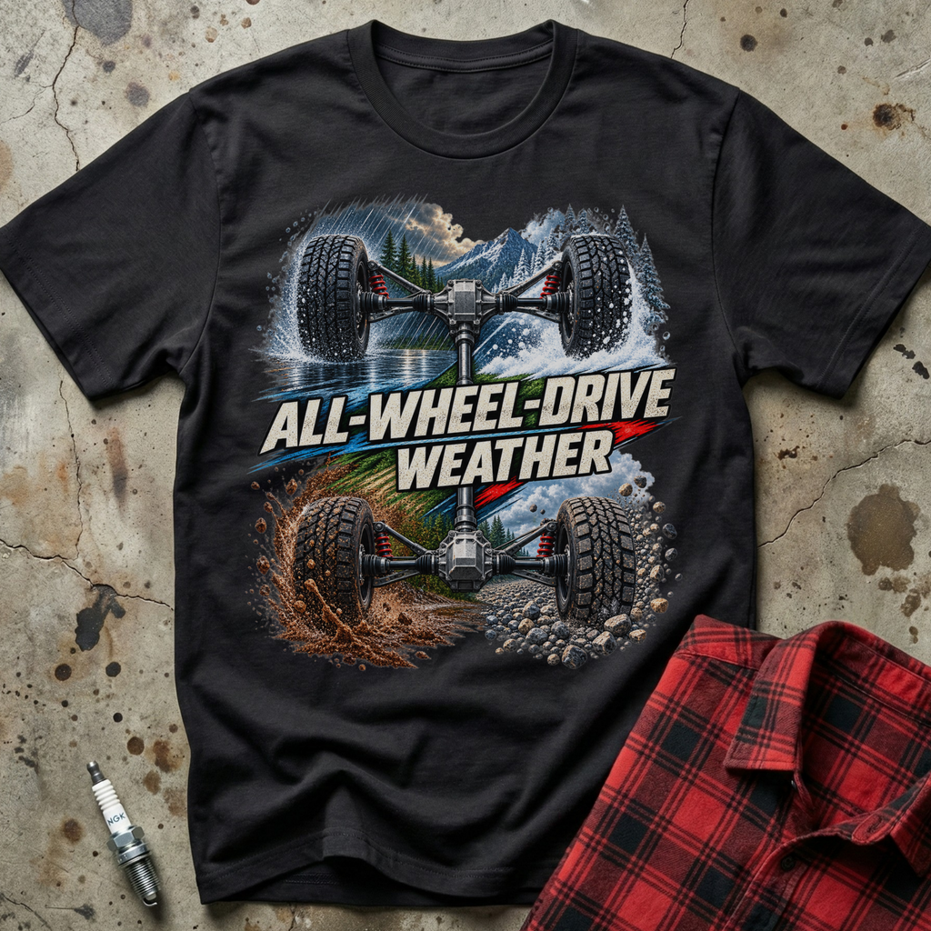 All Wheel Drive T Shirt - Black