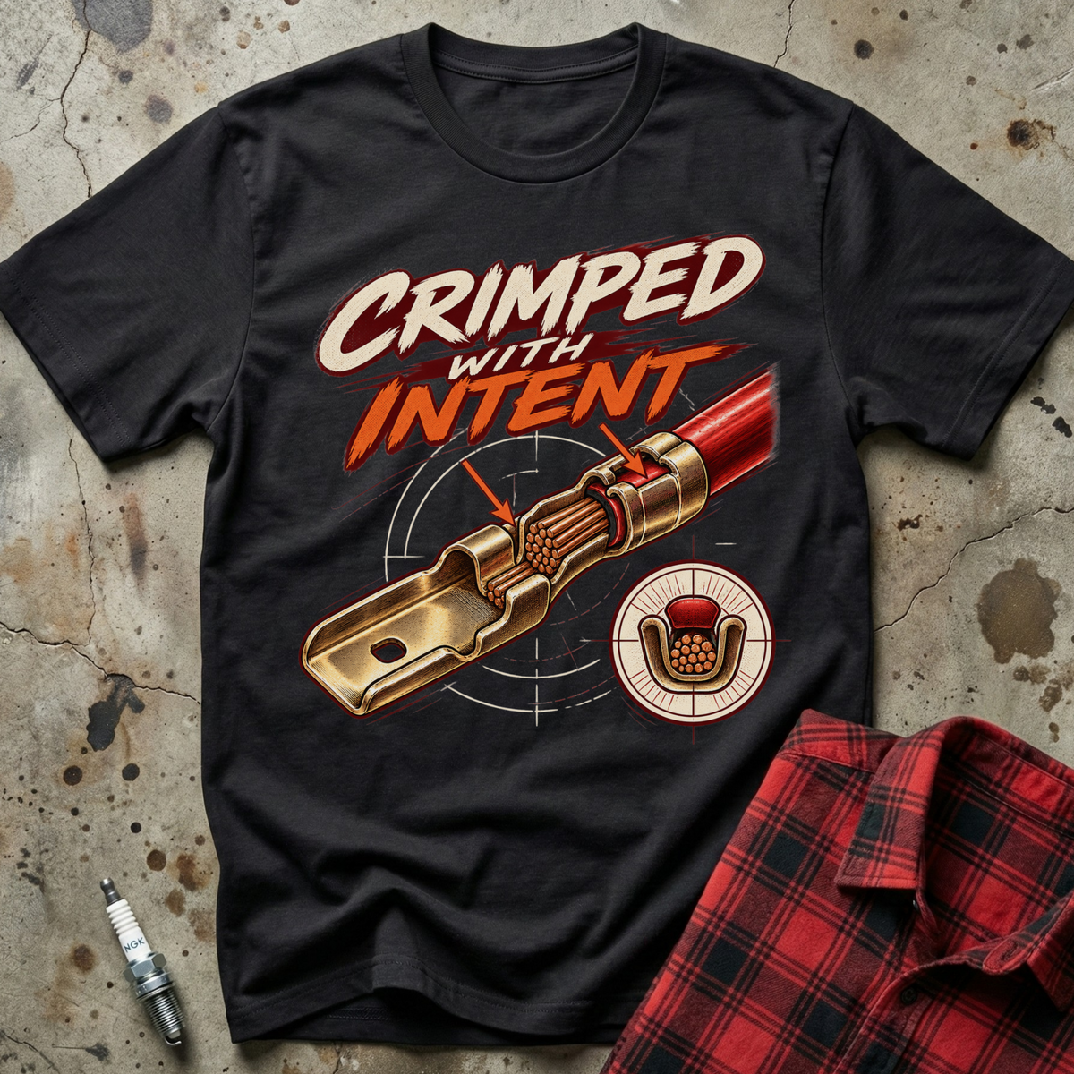 Crimped With Intent T Shirt - Black
