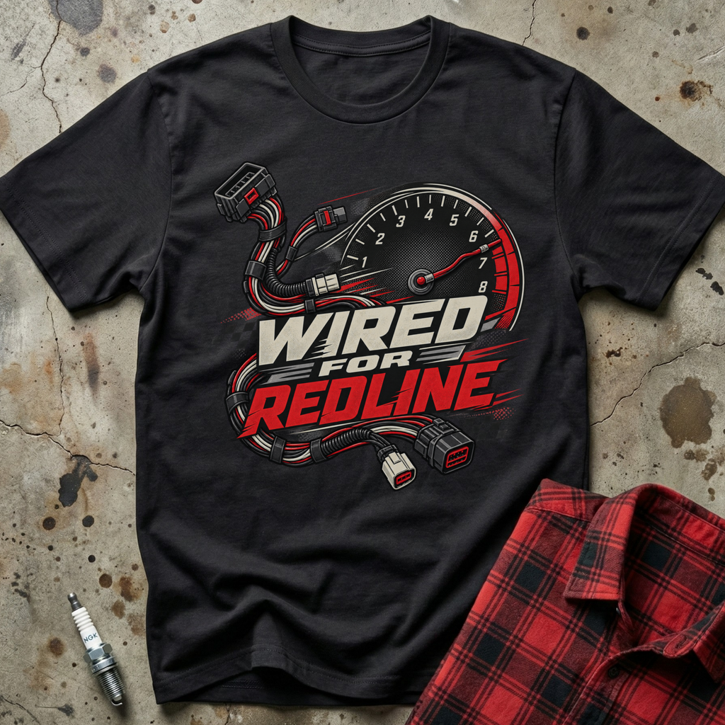 Wired For Redline T Shirt - Black