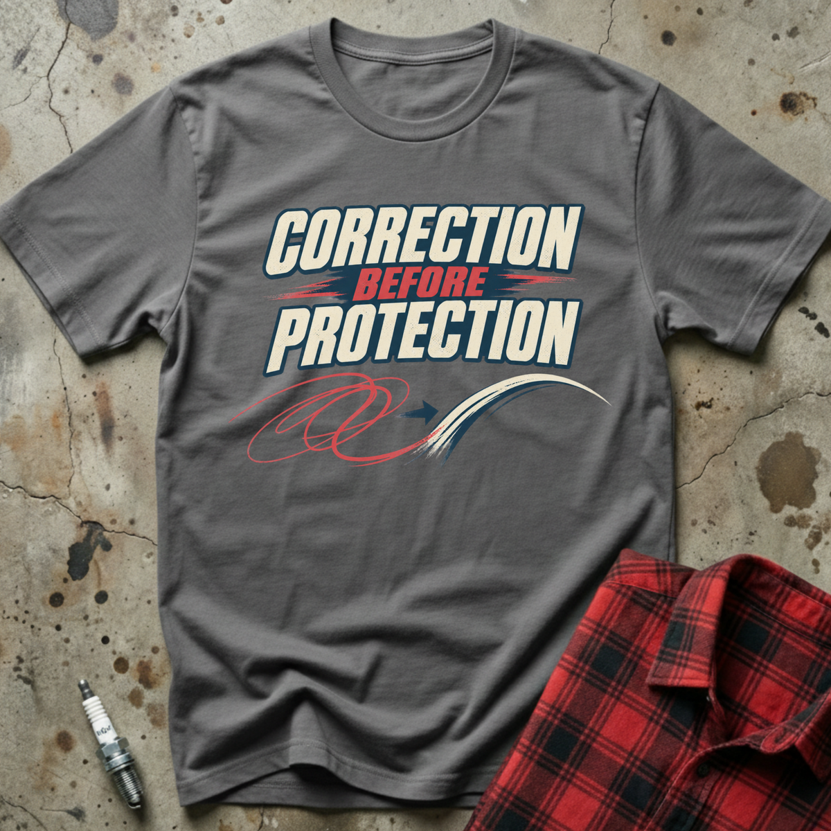 Correction Before Protection T-Shirt - Charcoal