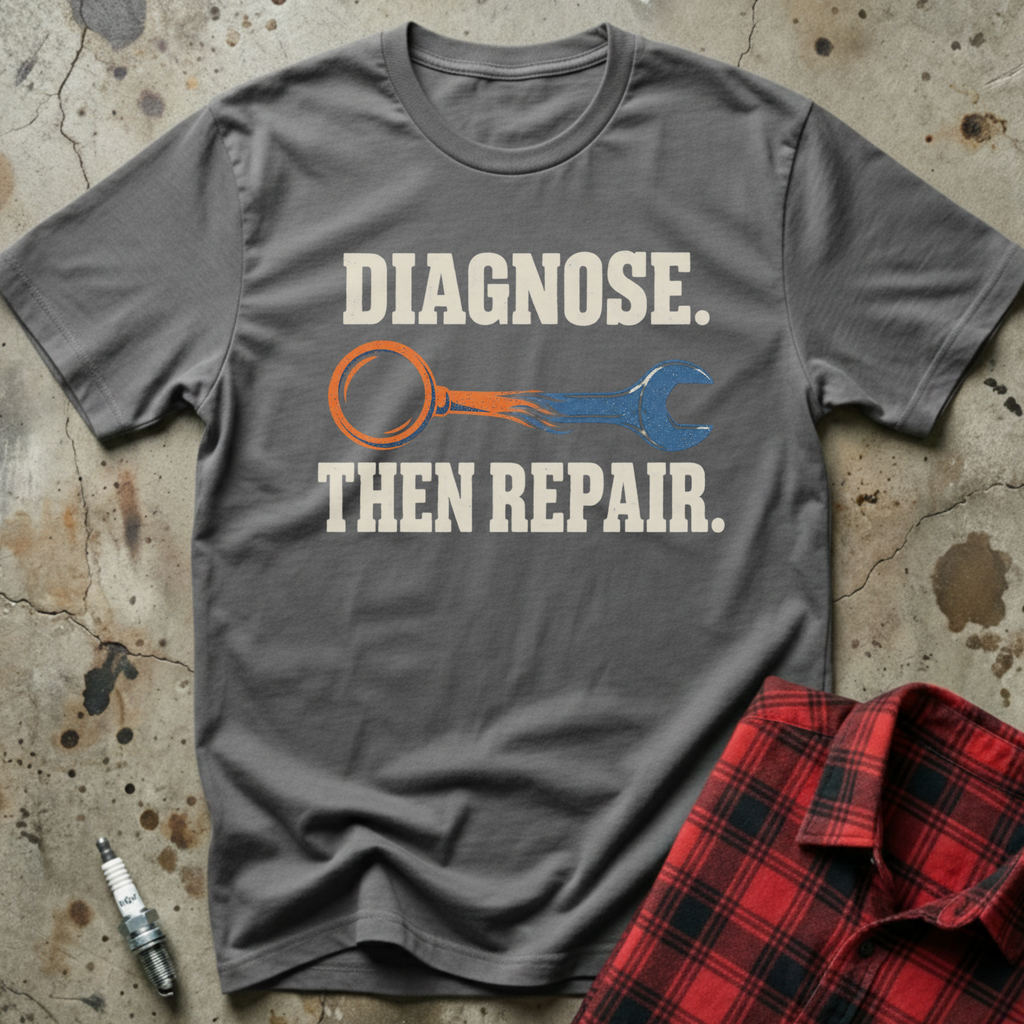 Diagnose Then Repair T-Shirt - Charcoal