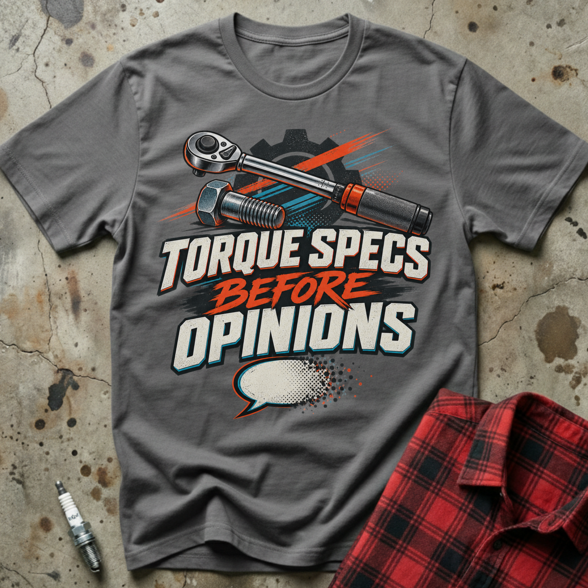 Torque Specs Opinions T-Shirt - Charcoal