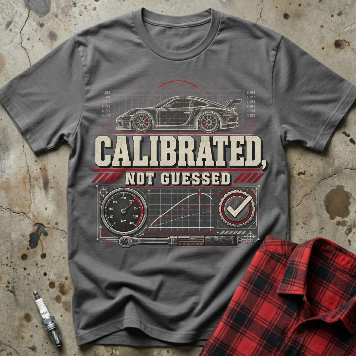 Calibrated Not Guessed T Shirt - Charcoal