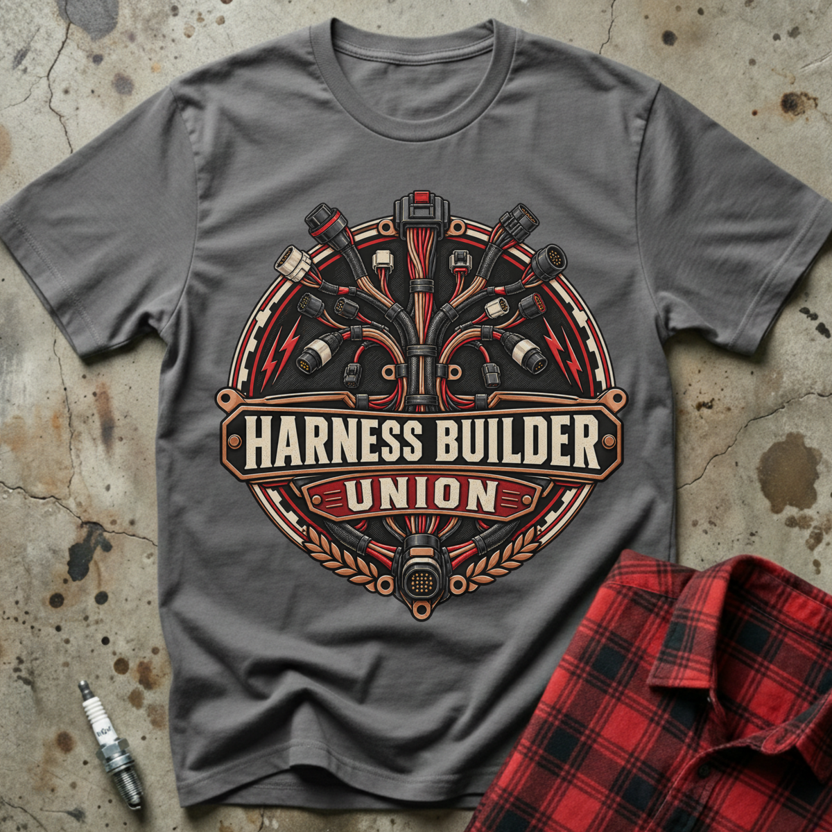 Harness Builder Union T Shirt - Charcoal