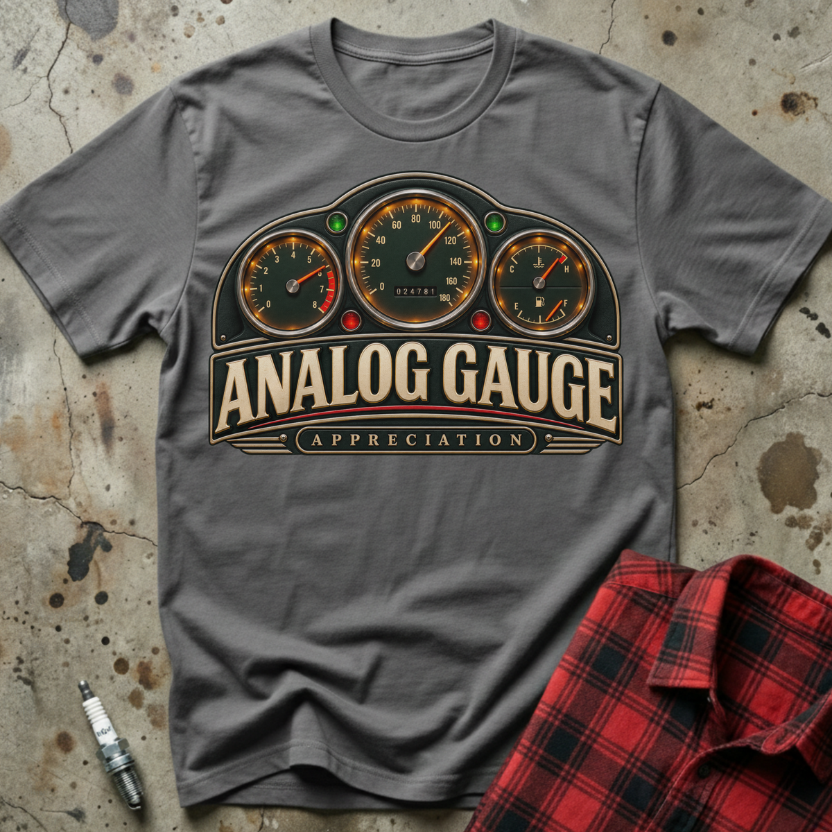 Analog Gauge Appreciation T-Shirt - Charcoal
