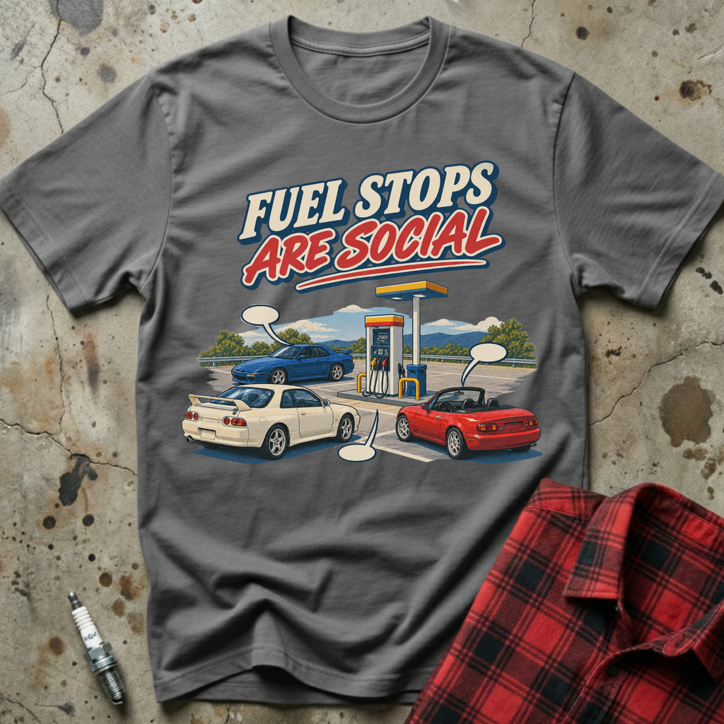 Fuel Stops Social T-Shirt - Charcoal
