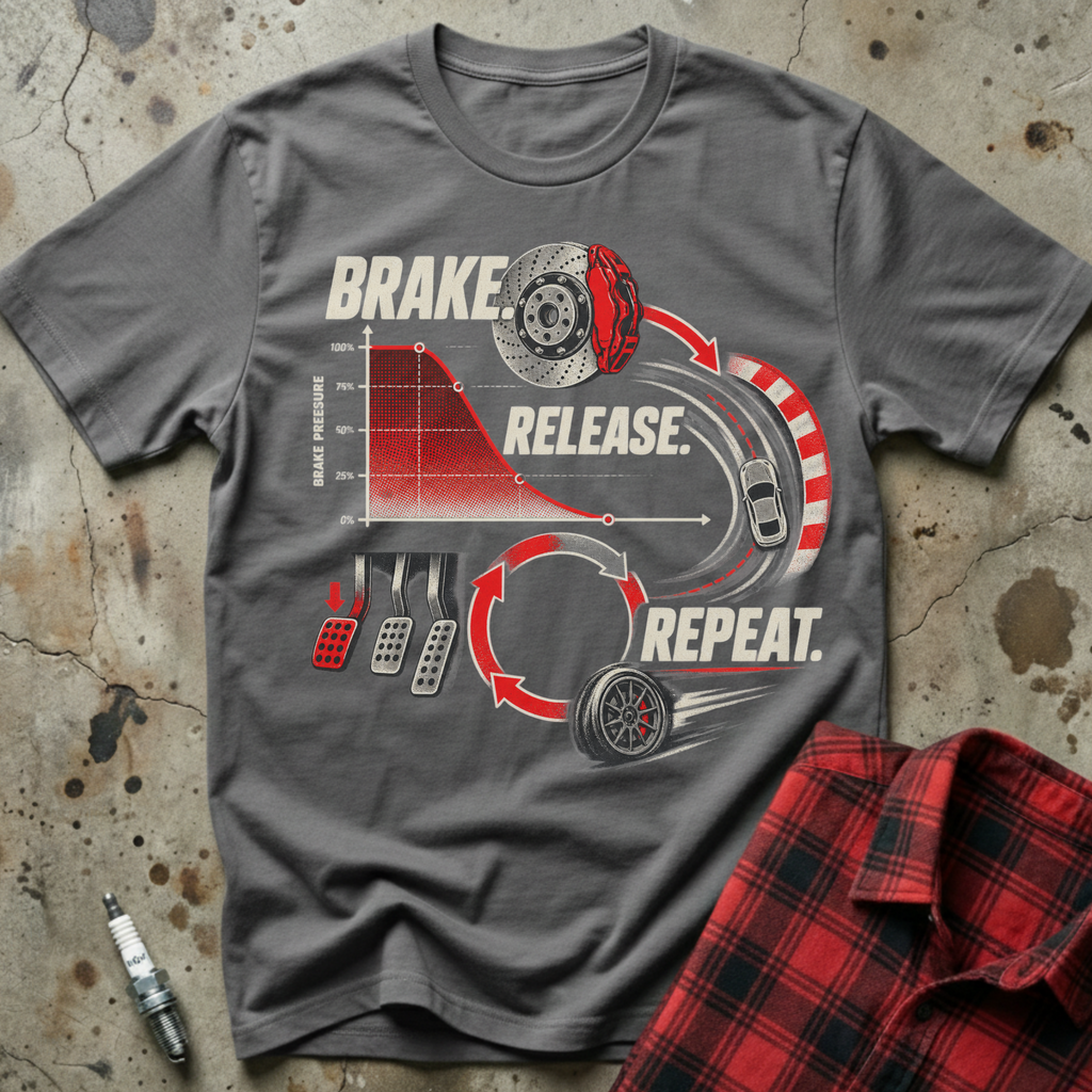 Brake Release Repeat T Shirt - Charcoal