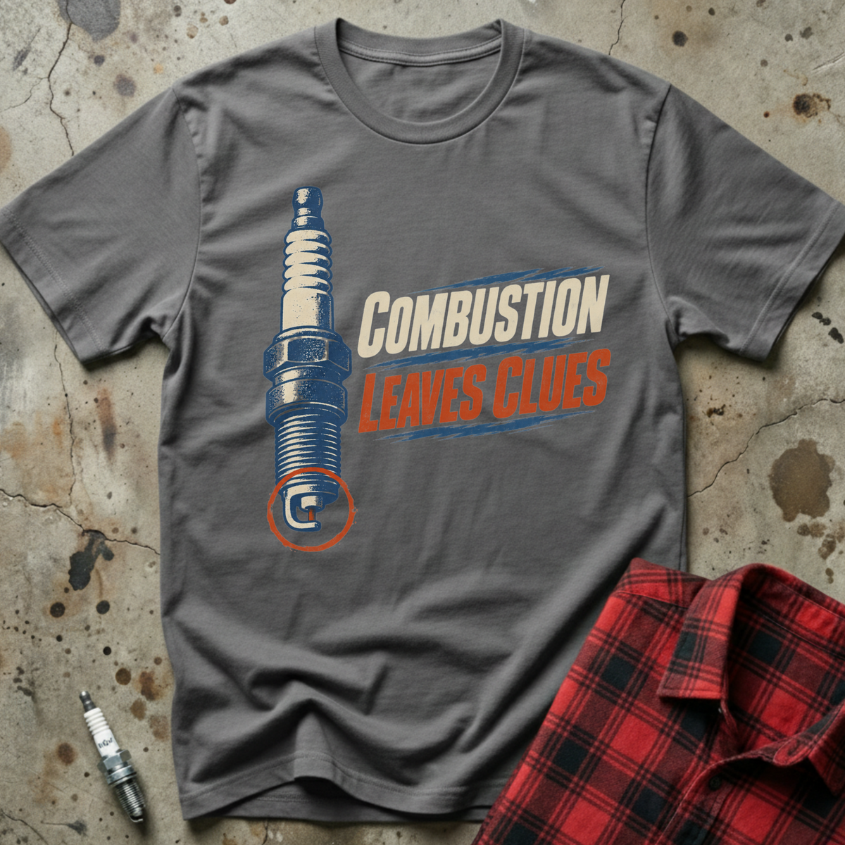 Combustion Leaves Clues T-Shirt - Charcoal