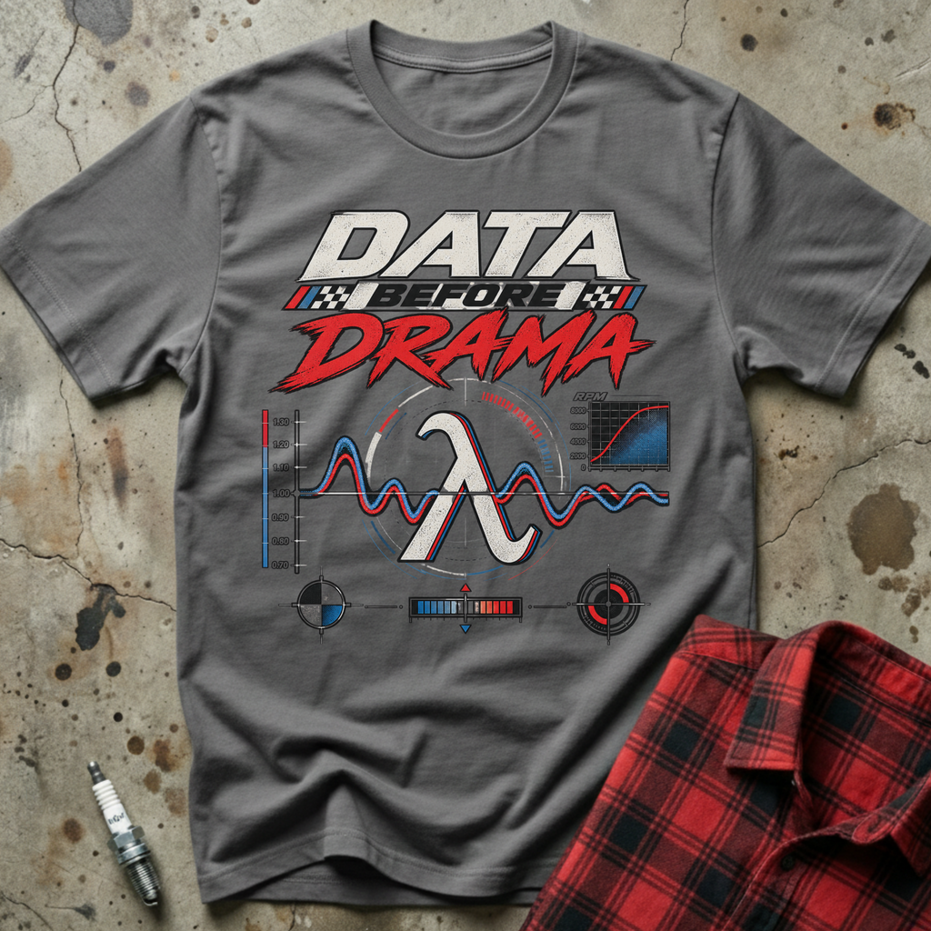 Data Before Drama T Shirt - Charcoal