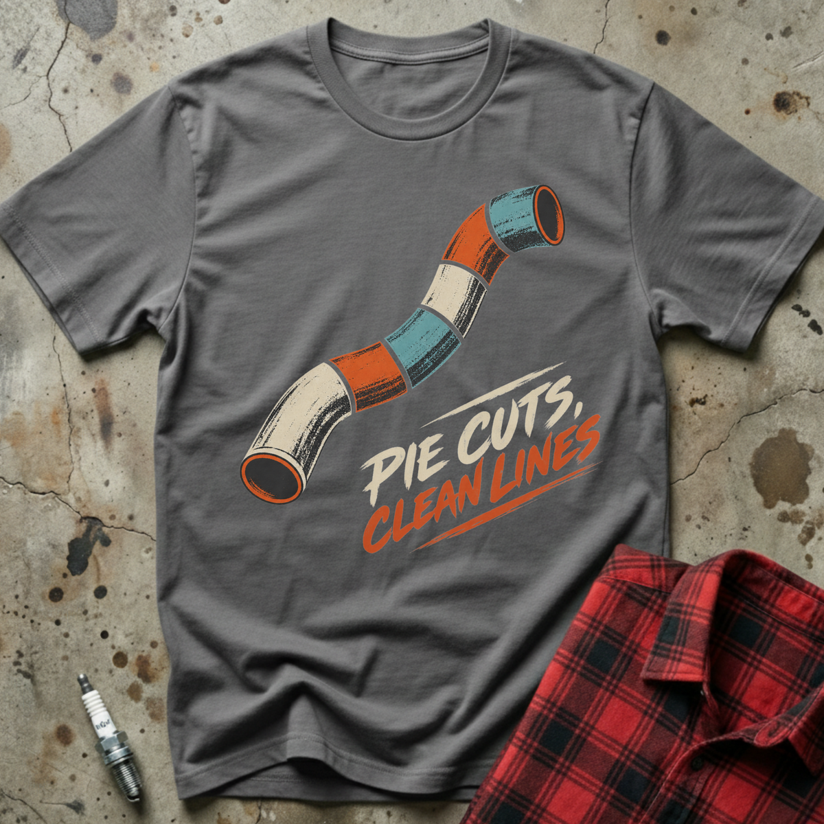 Pie Cuts Lines T-Shirt - Charcoal
