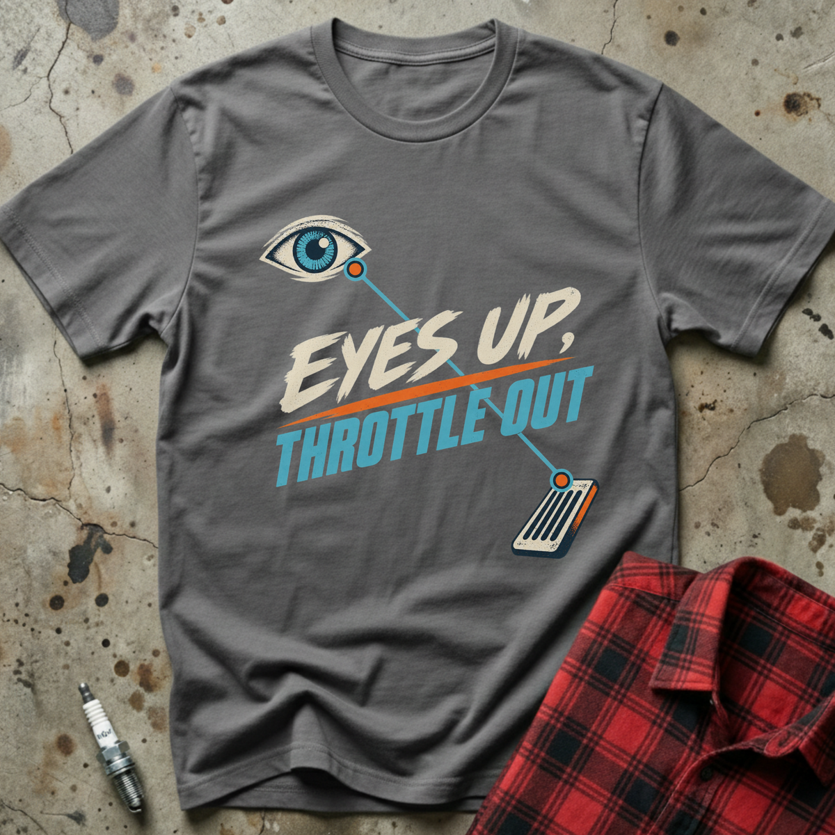 Eyes Up Throttle T-Shirt - Charcoal