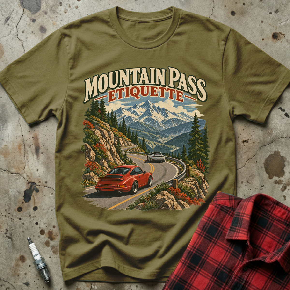 Mountain Pass Etiquette T-Shirt - Military Green