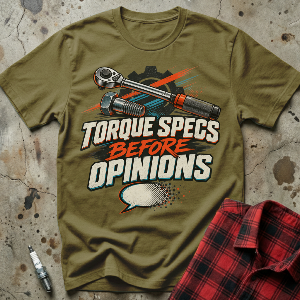 Torque Specs Opinions T-Shirt - Military Green