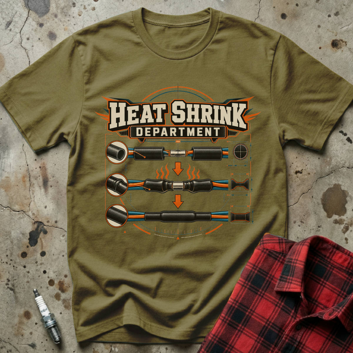 Heatshrink Department T Shirt - Military Green