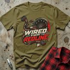 Wired For Redline T Shirt - Military Green