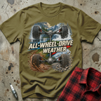 All Wheel Drive T Shirt - Military Green