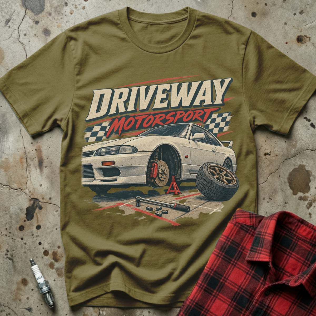 Driveway Motorsport T Shirt - Military Green