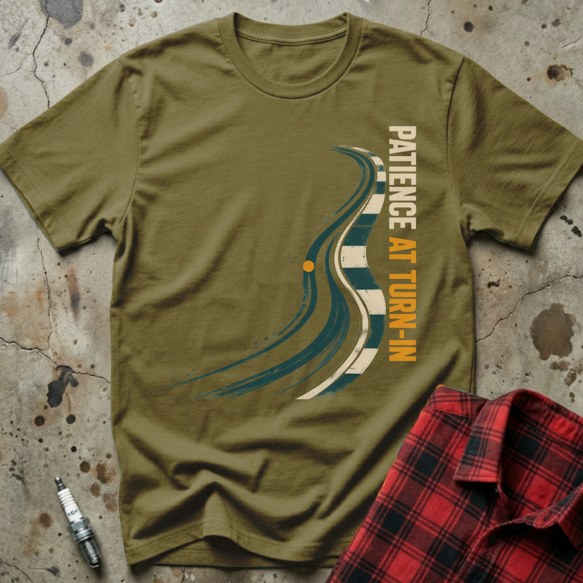 Patience At Turnin T-Shirt - Military Green