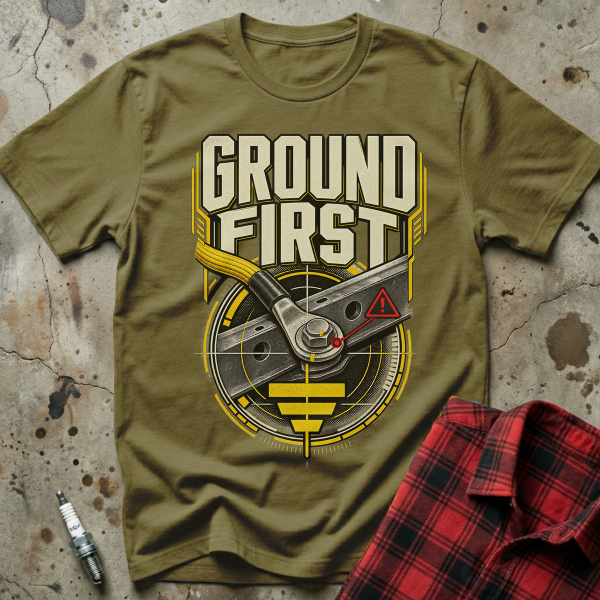 Ground First T Shirt - Military Green