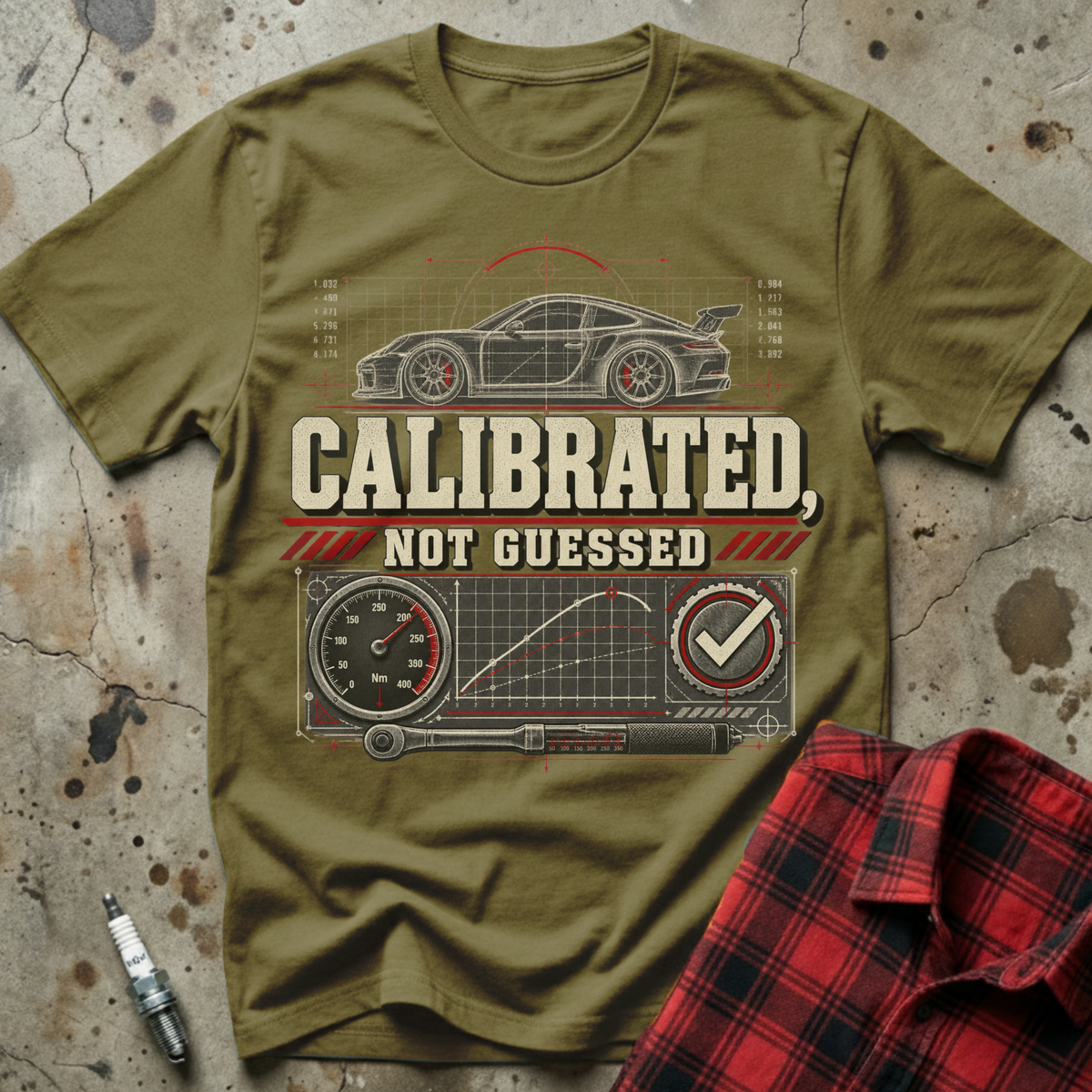 Calibrated Not Guessed T Shirt - Military Green