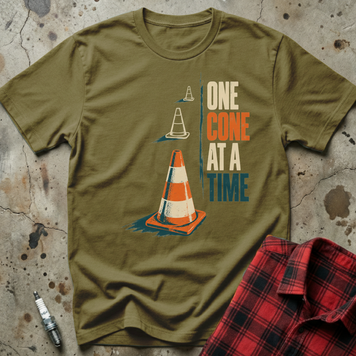 One Cone Time T-Shirt - Military Green