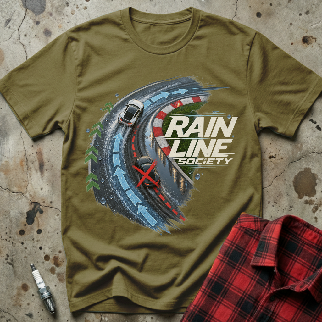 Rain Line Society T-Shirt - Military Green