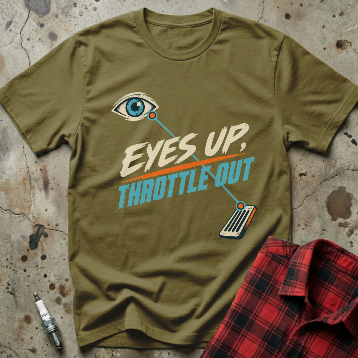 Eyes Up Throttle T-Shirt - Military Green
