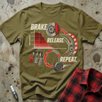 Brake Release Repeat T Shirt - Military Green