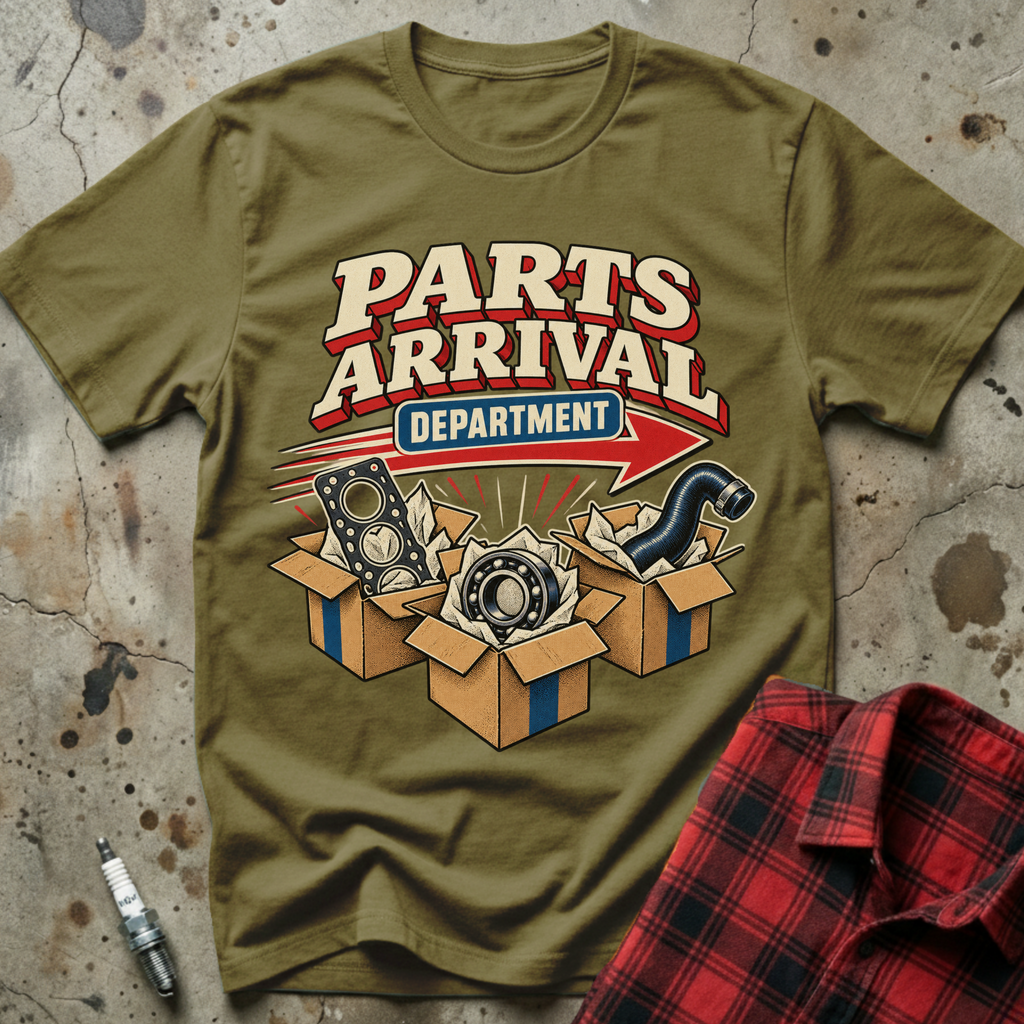 Parts Arrival Department T-Shirt - Military Green