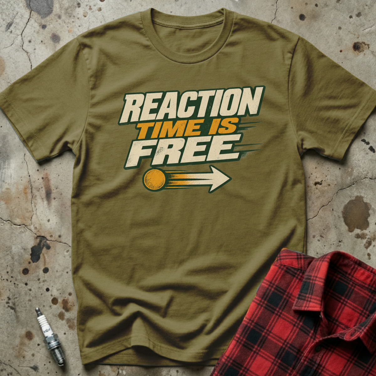 Reaction Time Free T-Shirt - Military Green