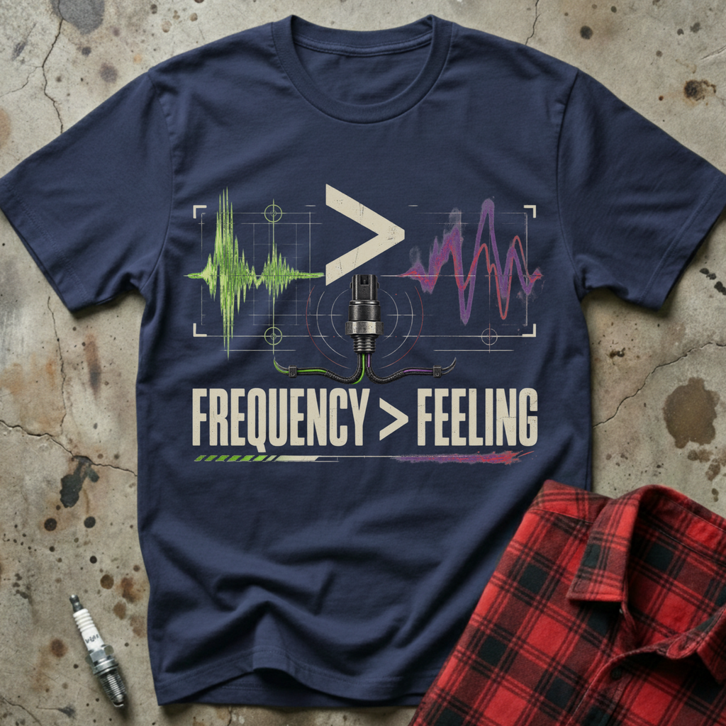 Frequency Over Feeling T-Shirt - Navy
