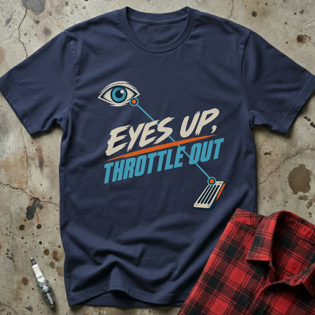 Eyes Up Throttle T-Shirt - Navy