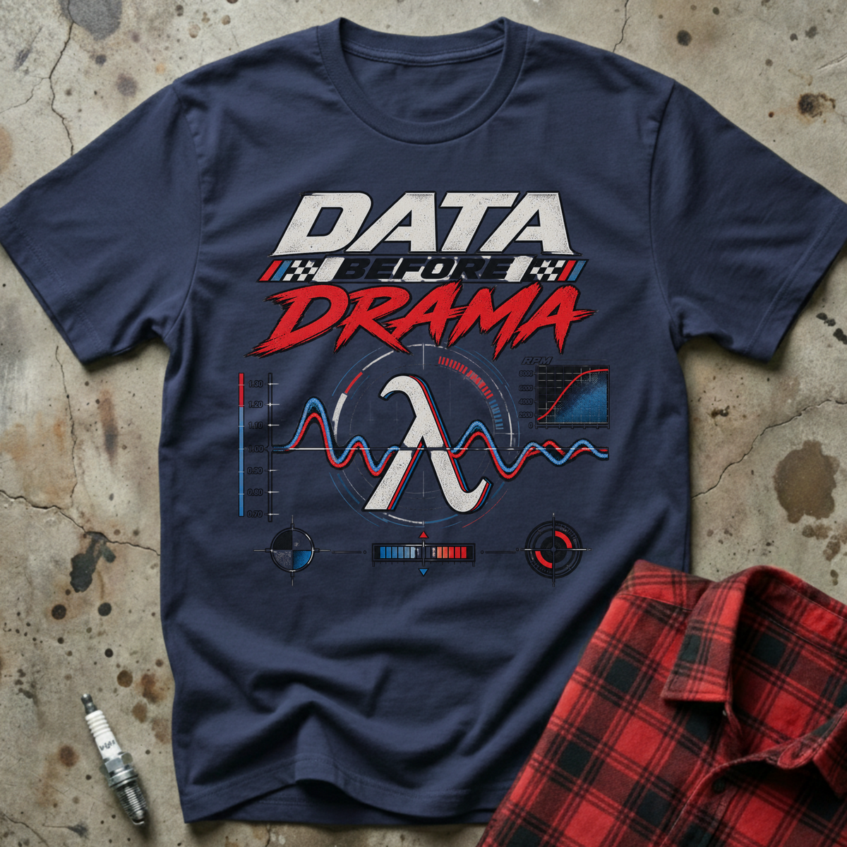 Data Before Drama T Shirt - Navy