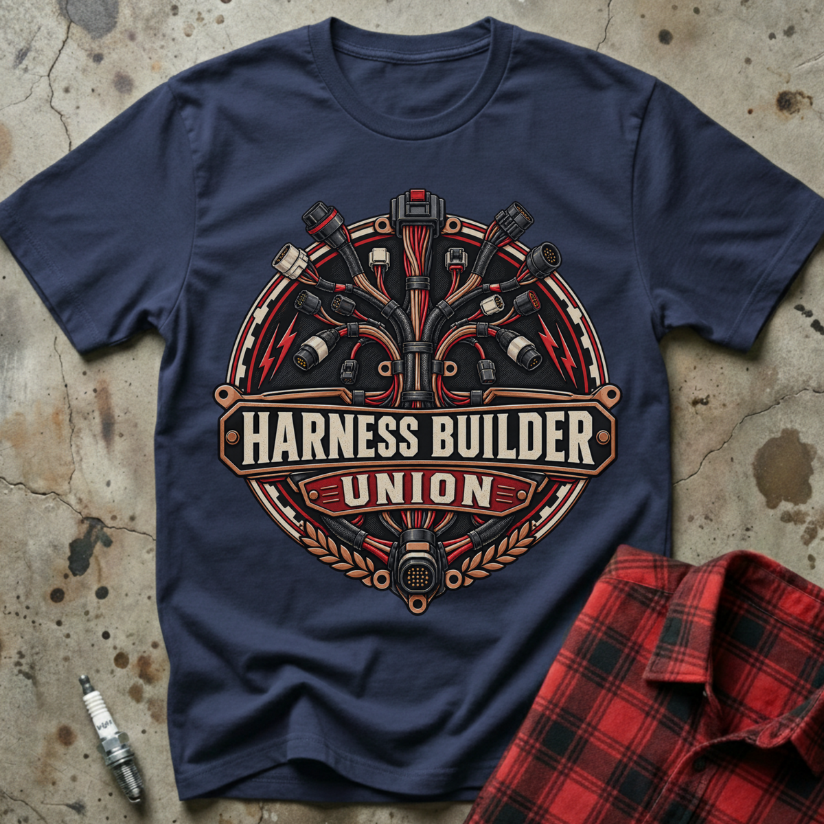 Harness Builder Union T Shirt - Navy