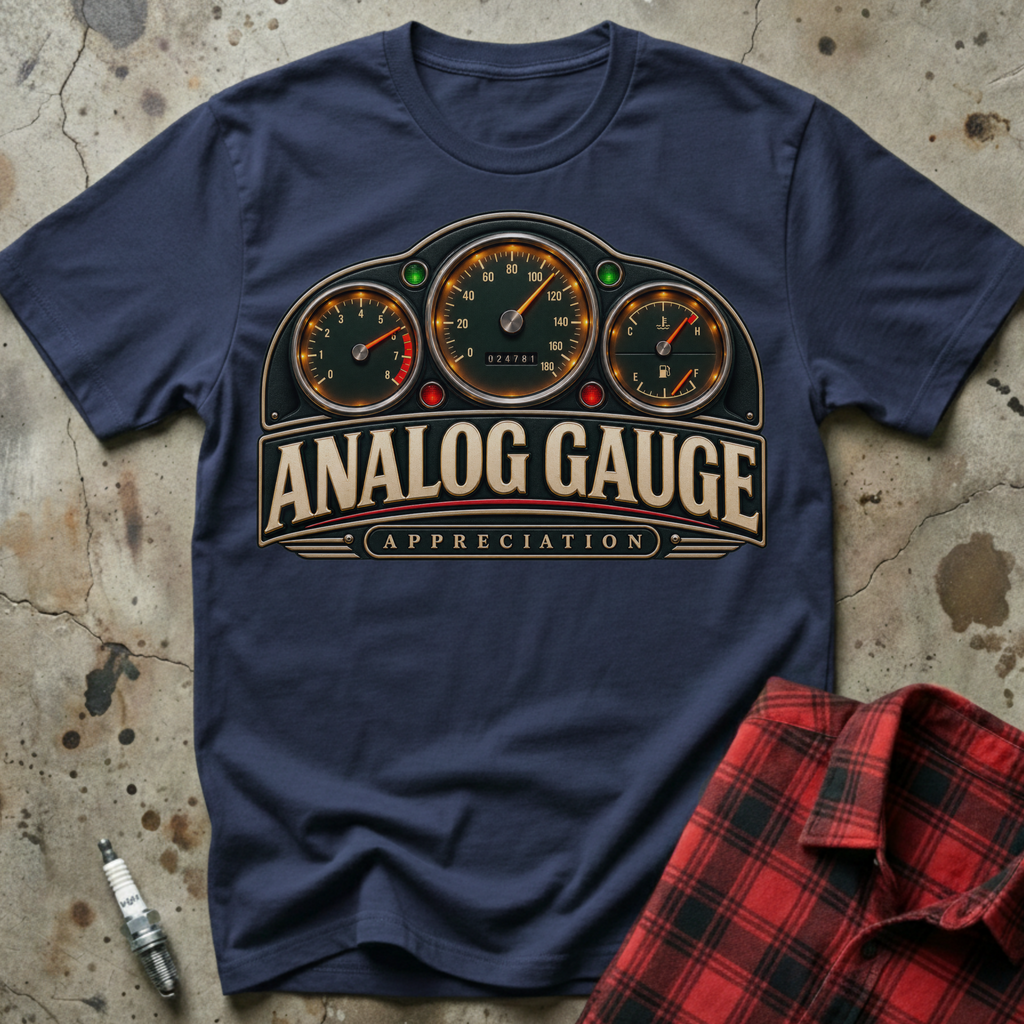 Analog Gauge Appreciation T-Shirt - Navy