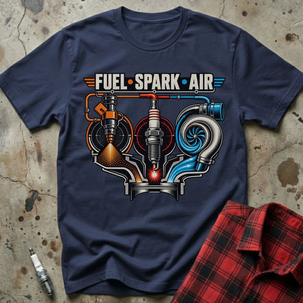 Fuel Spark Air T Shirt - Navy