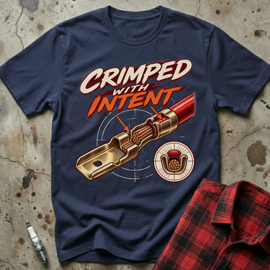 Crimped With Intent T Shirt - Navy