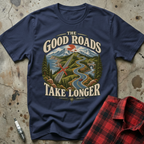Good Roads Longer T-Shirt - Navy