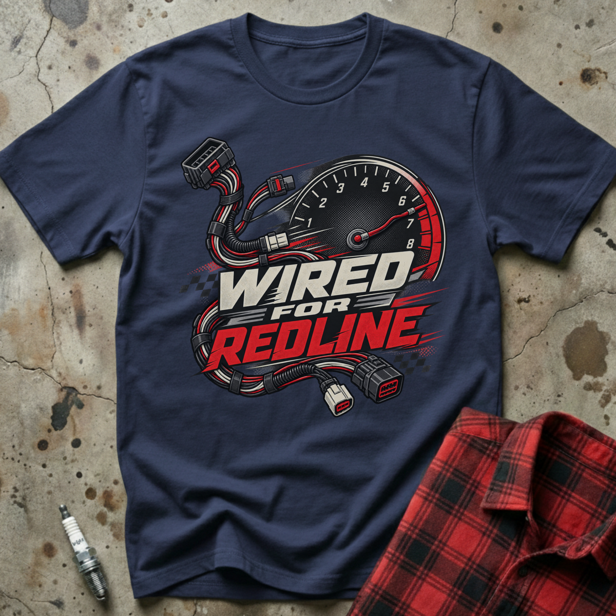 Wired For Redline T Shirt - Navy
