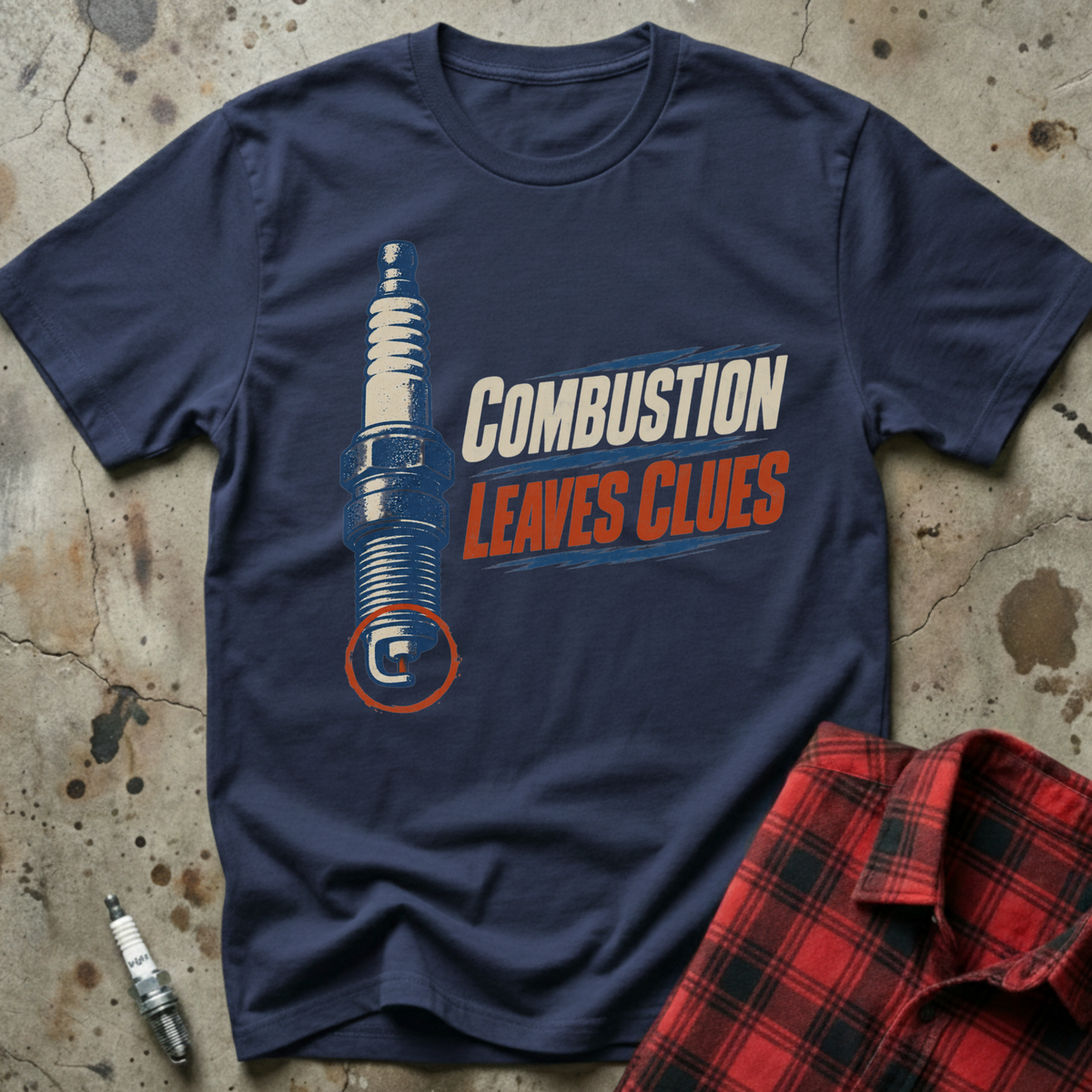 Combustion Leaves Clues T-Shirt - Navy
