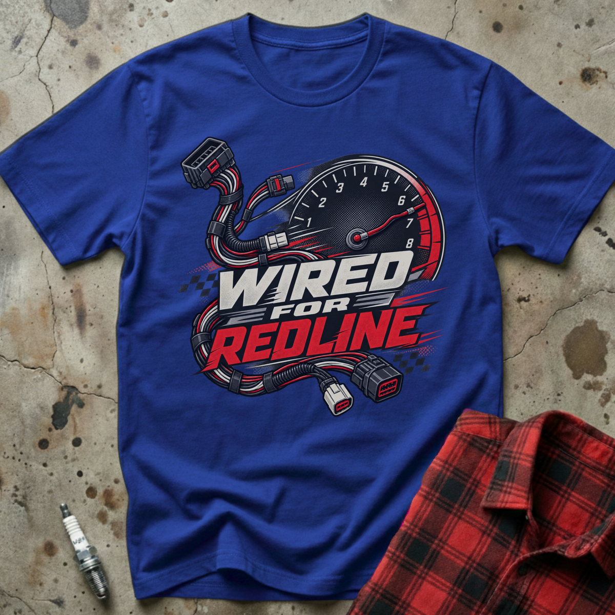 Wired For Redline T Shirt - Royal