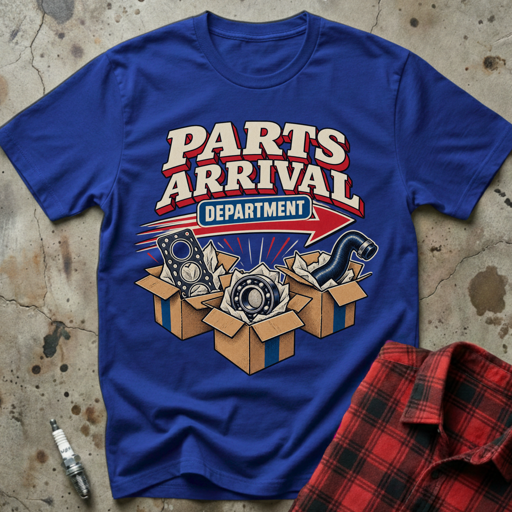 Parts Arrival Department T-Shirt - Royal
