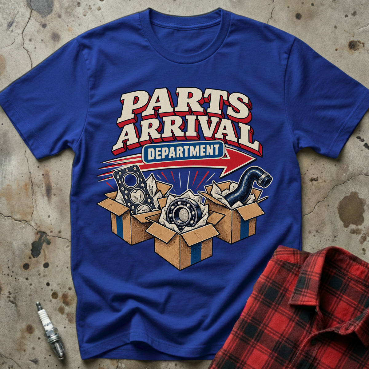 Parts Arrival Department T-Shirt - Royal